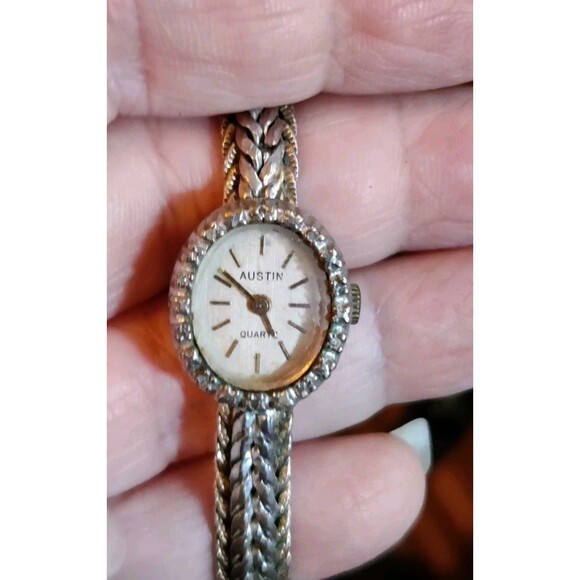 Vintage Austin Silver & Gold Tone Watch Ladies Untested Needs Battery - Picture 1 of 8